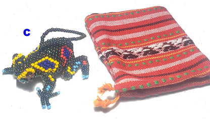 Beaded Frog Ornament: Czech Glass Keychain, Animal Lover Gift