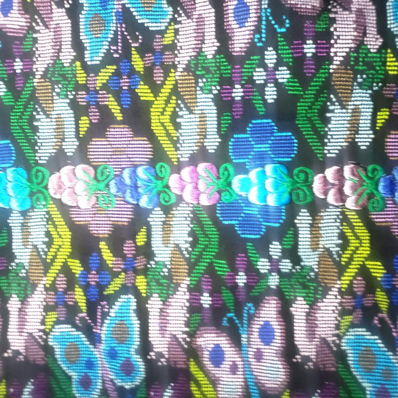 Unique Guatemala Handmade WEAVED Cotton multicolor ZUNIL Corte -Fabric per yard-