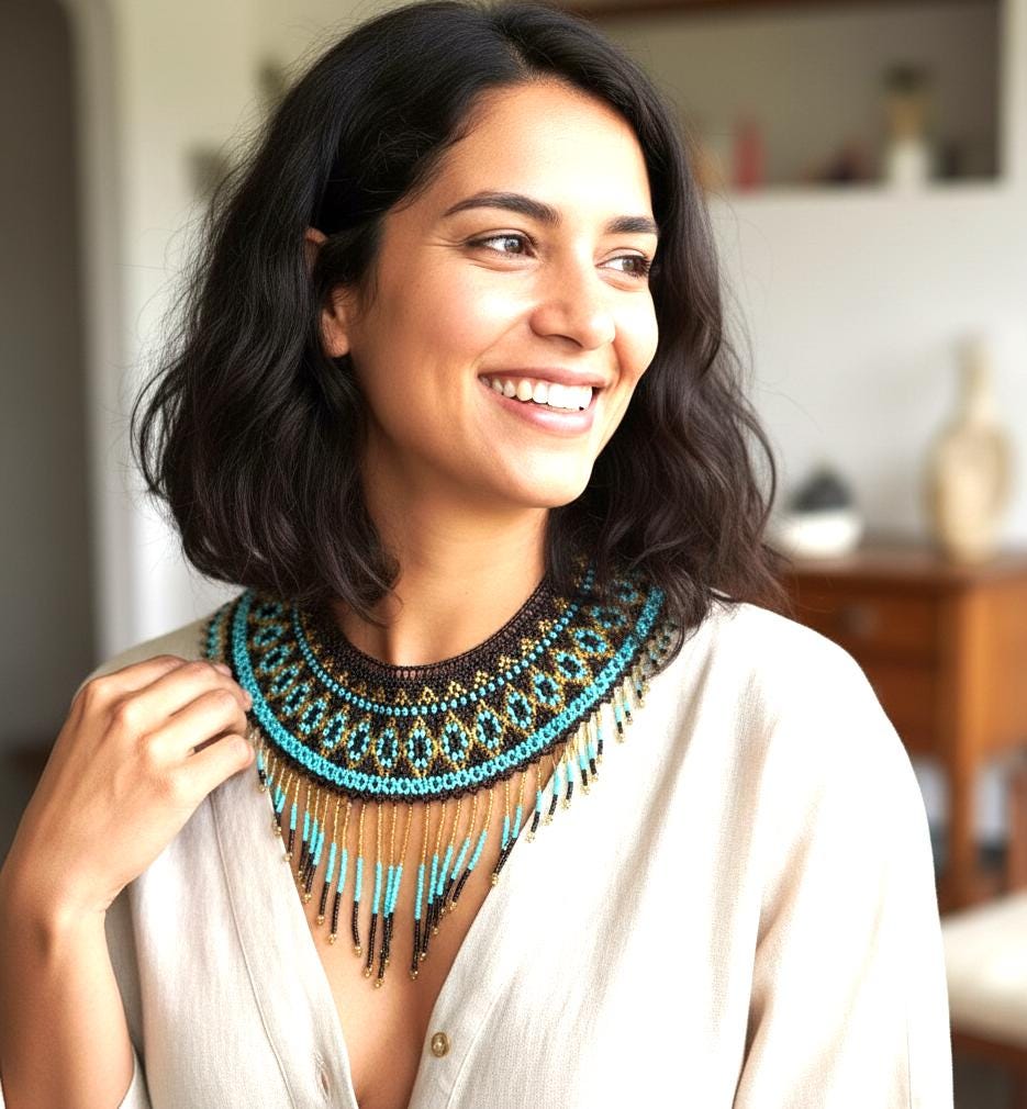 Beaded Czeck necklaces CLEOPATRA Design