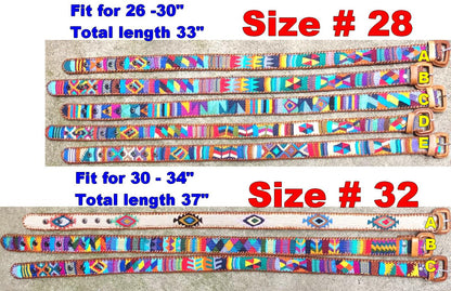 Lot of Authentic Guatemalan Handmade SILK LEATHER Braided UNISEX Belt