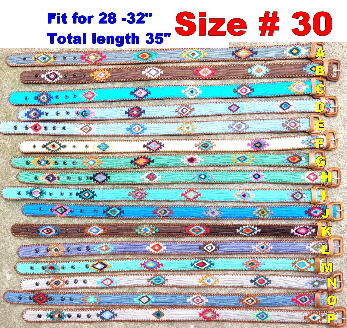 Lot of Authentic Guatemalan Handmade SILK LEATHER Braided UNISEX Belt
