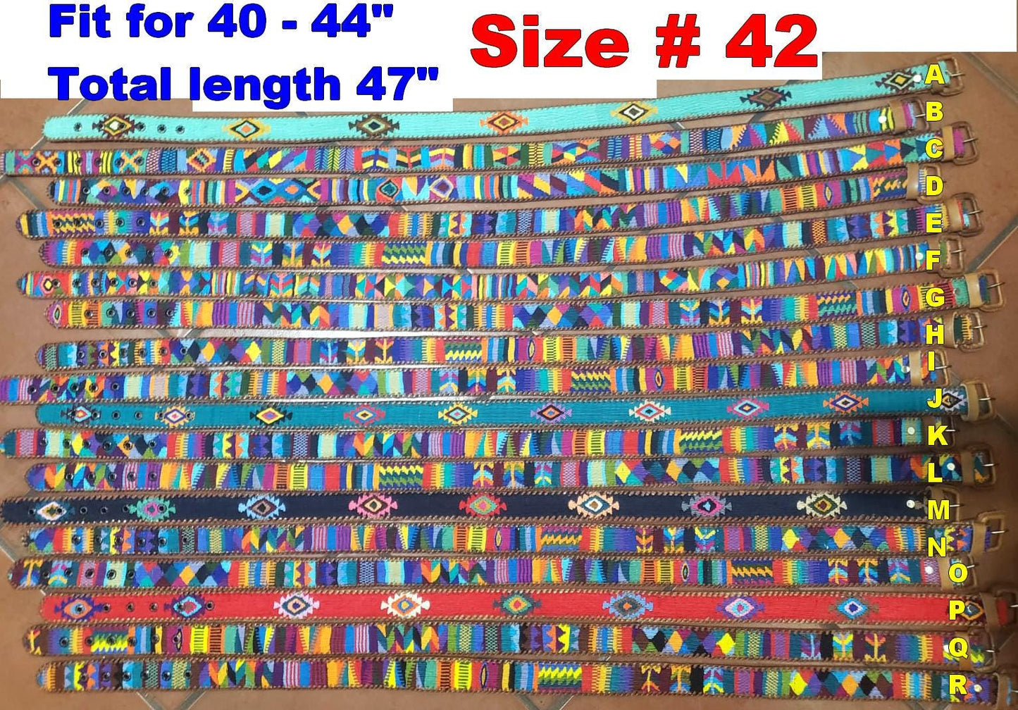 Lot of authentic Guatemalan HANDMADE BELT leather braided UNISEX belt