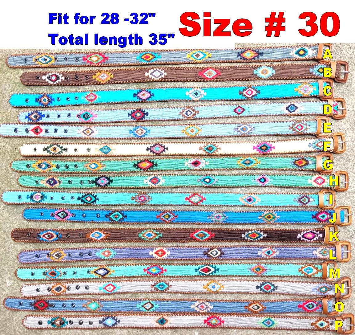 Lot of authentic Guatemalan HANDMADE BELT leather braided UNISEX belt