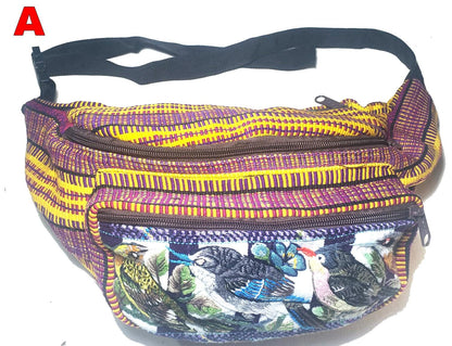 Guatemalan LARGE Weaved Multipocket FANNY PACK