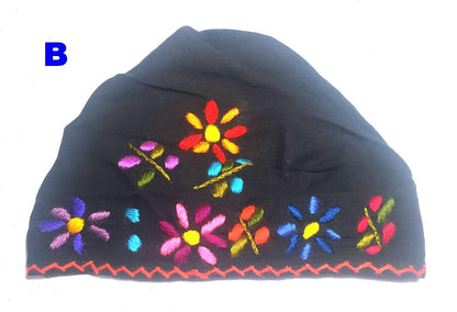 Hand Embroidered Cotton Headband: Guatemalan Floral Bandana