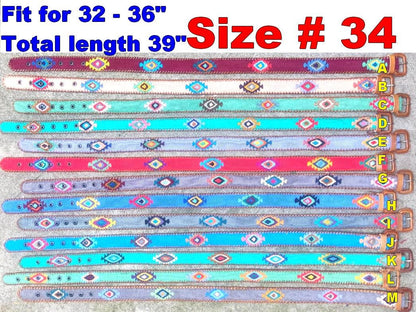 Lot of Authentic Guatemalan Handmade SILK LEATHER Braided UNISEX Belt