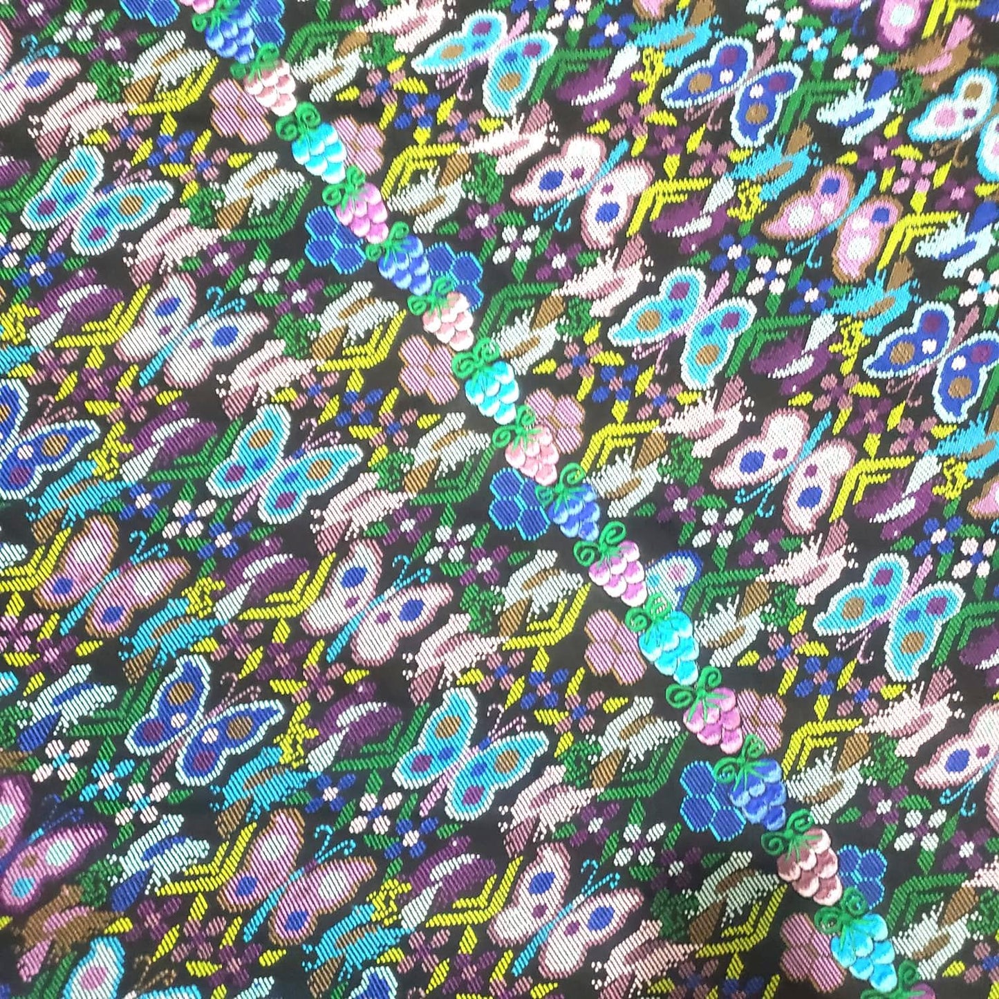 Unique Guatemala Handmade WEAVED Cotton multicolor ZUNIL Corte -Fabric per yard-