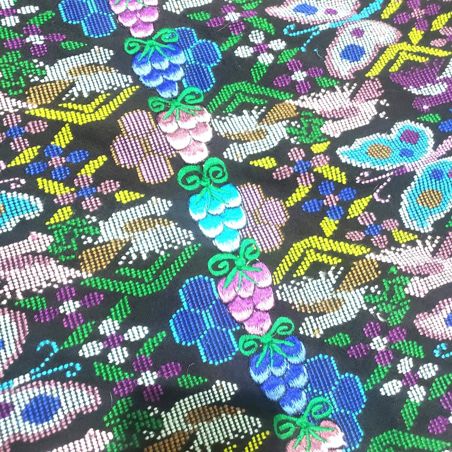 Unique Guatemala Handmade WEAVED Cotton multicolor ZUNIL Corte -Fabric per yard-