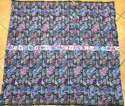 New unique Guatemala handmade weaved cotton multicolor Zunil Peacocks Corte -Fabric per yard-