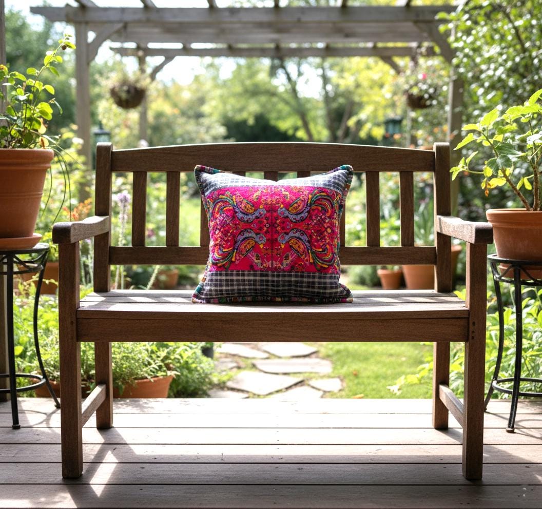 Set of Cotton Guatemala UPCYCLED Geometric DOVES Huipil Pillow Case Cushion Cover 18x18 inches 45x45 cm