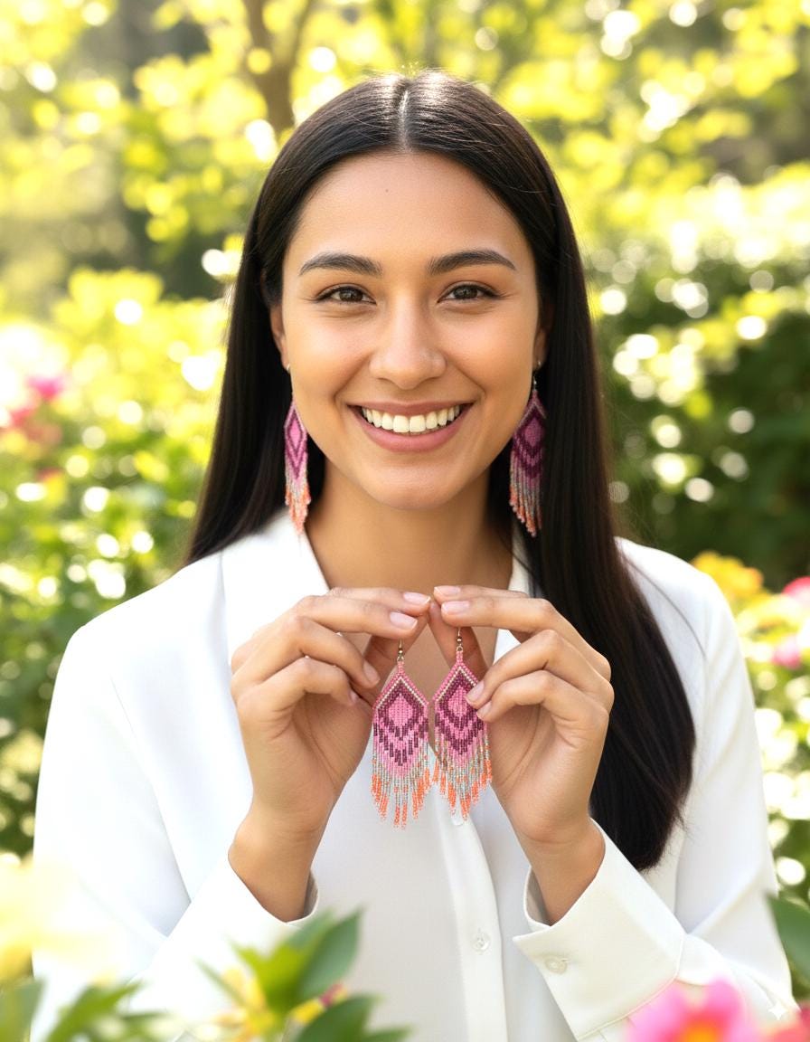 Guatemalan Handmade Colorful Seed Bead Earrings