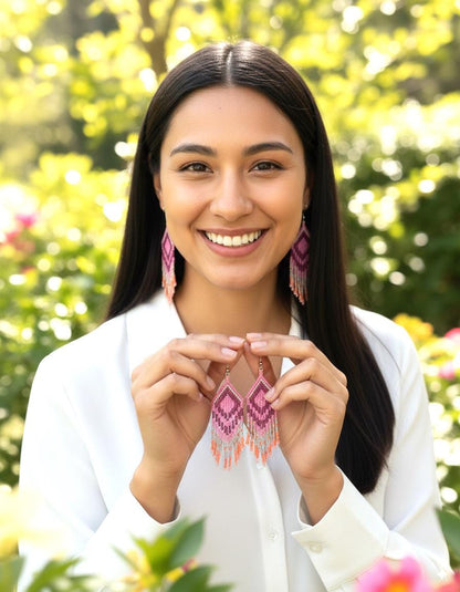 Guatemalan Handmade Colorful Seed Bead Earrings