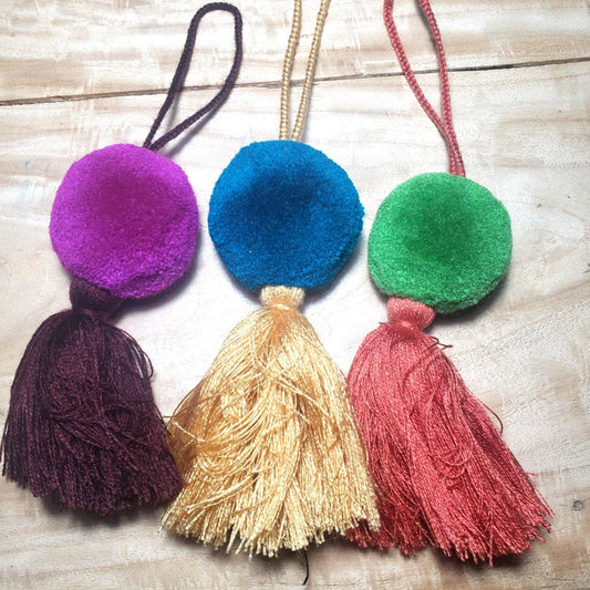 Guatemalan Handmade Wool POM TASSEL Hanging
