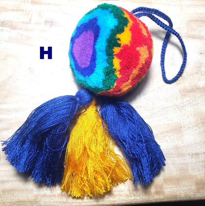 Guatemalan Handmade Wool POM TASSEL Hanging