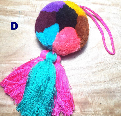Guatemalan Handmade Wool POM TASSEL Hanging