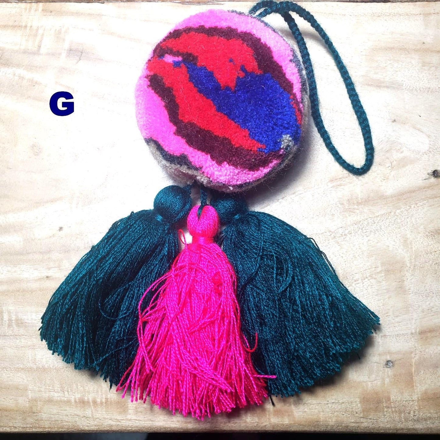 Guatemalan Handmade Wool POM TASSEL Hanging