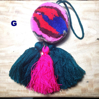 Guatemalan Handmade Wool POM TASSEL Hanging