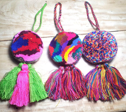 Guatemalan Handmade Wool POM TASSEL Hanging