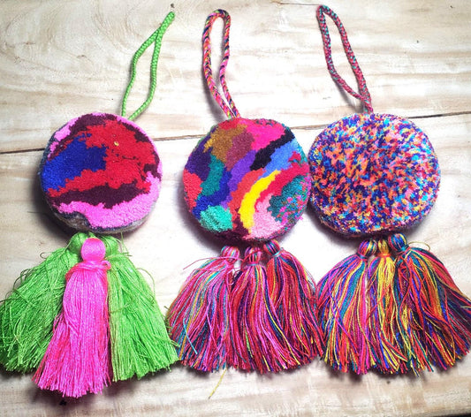 Guatemalan Handmade Wool POM TASSEL Hanging