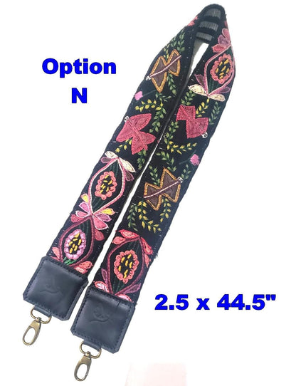 Guatemalan Handmade EMBROIDERED Leather CAMERA / BAG strap