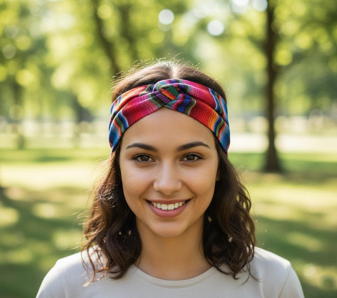 Embroidered Cotton HEADBAND, Guatemalan Fair Trade Hair Band