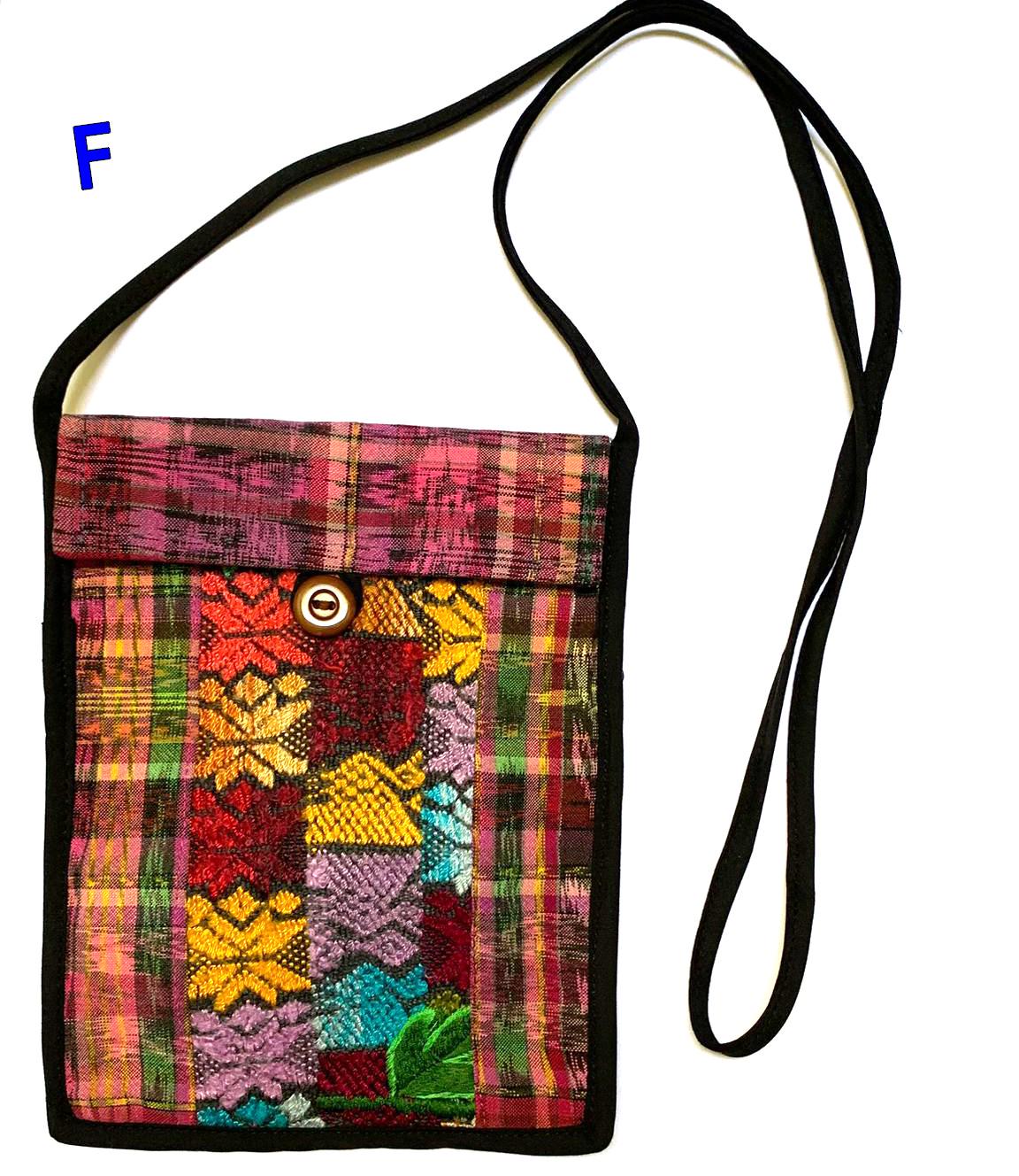 Guatemalan Huipil Crossbody Purse, Handcrafted Upcycled Traditional Fabric, Button Closure