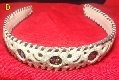 Guatemalan LEATHER Textil HAIRBAND Headband Hair HOLDER