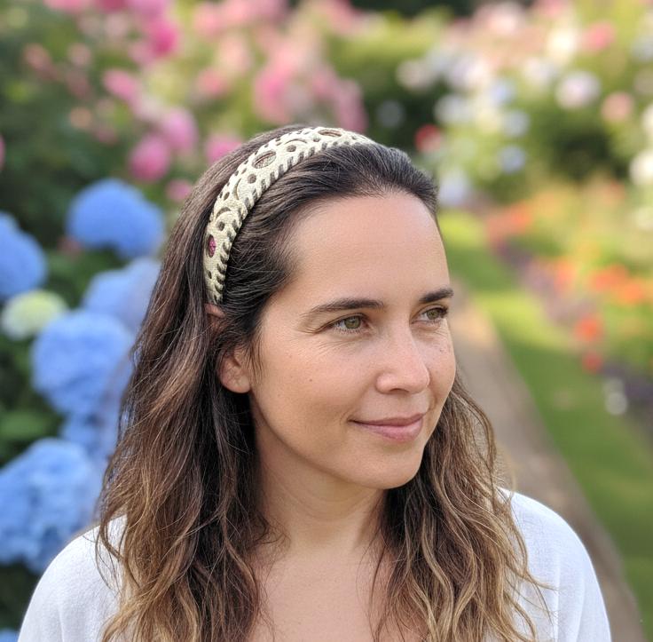 Guatemalan LEATHER Textil HAIRBAND Headband Hair HOLDER