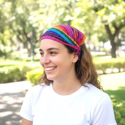 Medium Weight GUATEMALAN Cotton HEADBAND BANDANA For Women Aviable In Multiple Colors