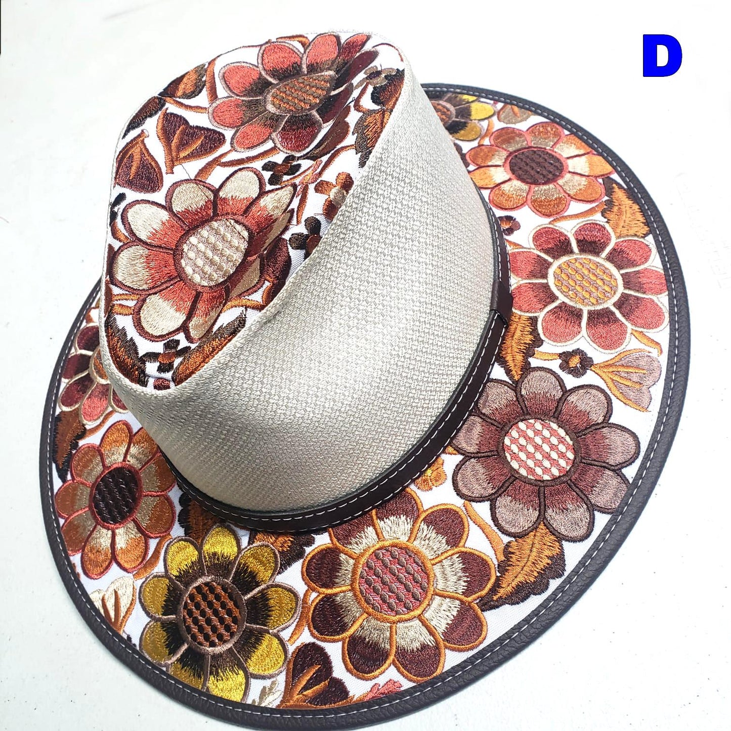 Guatemalan embroidery suede ladies hat