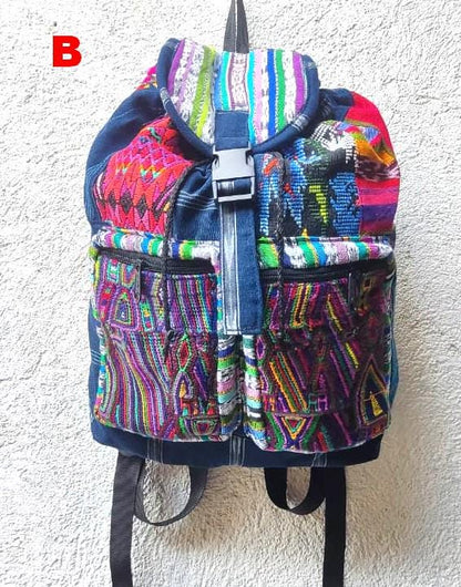 Guatemalan Cotton Upcycled Patchwork BACKPACK Bag
