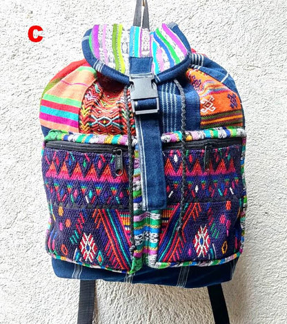 Guatemalan Cotton Upcycled Patchwork BACKPACK Bag