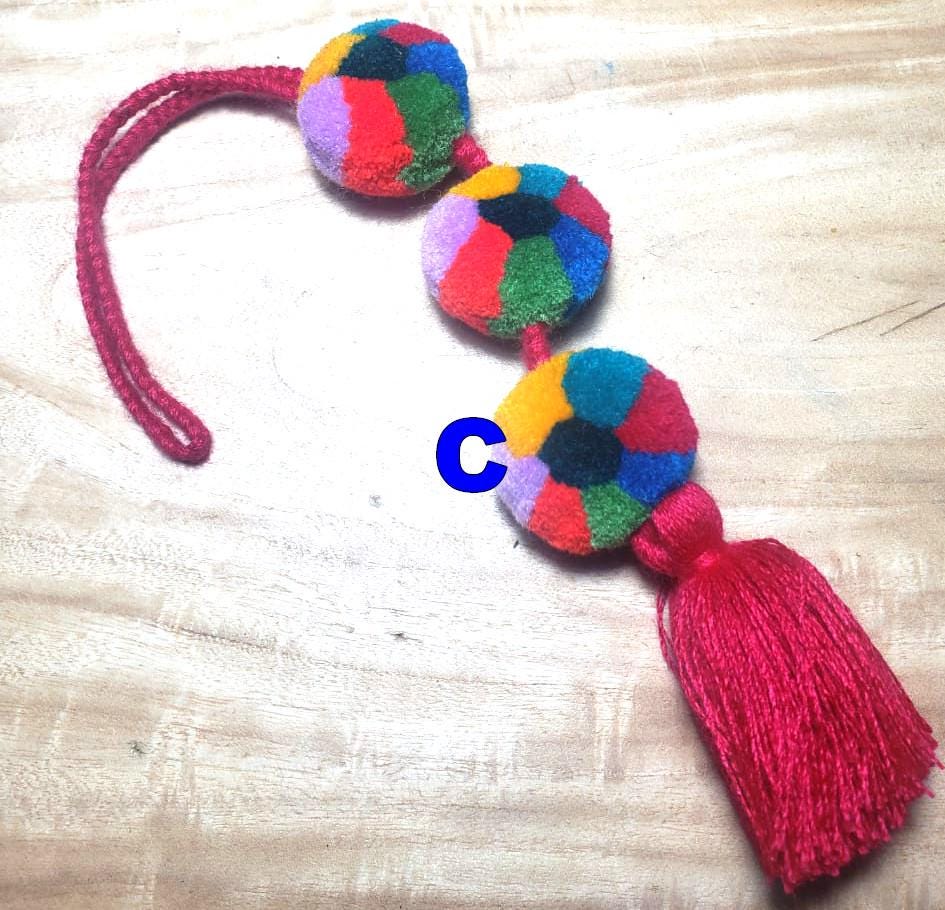 Guatemalan Handmade Wool POM TASSEL Hanging