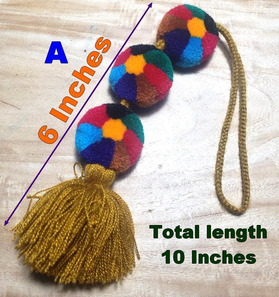 Guatemalan Handmade Wool POM TASSEL Hanging