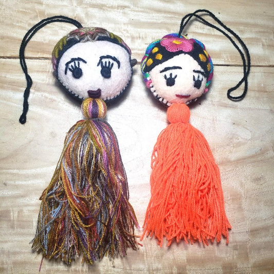 Frida doll ornament felt Pom Pom