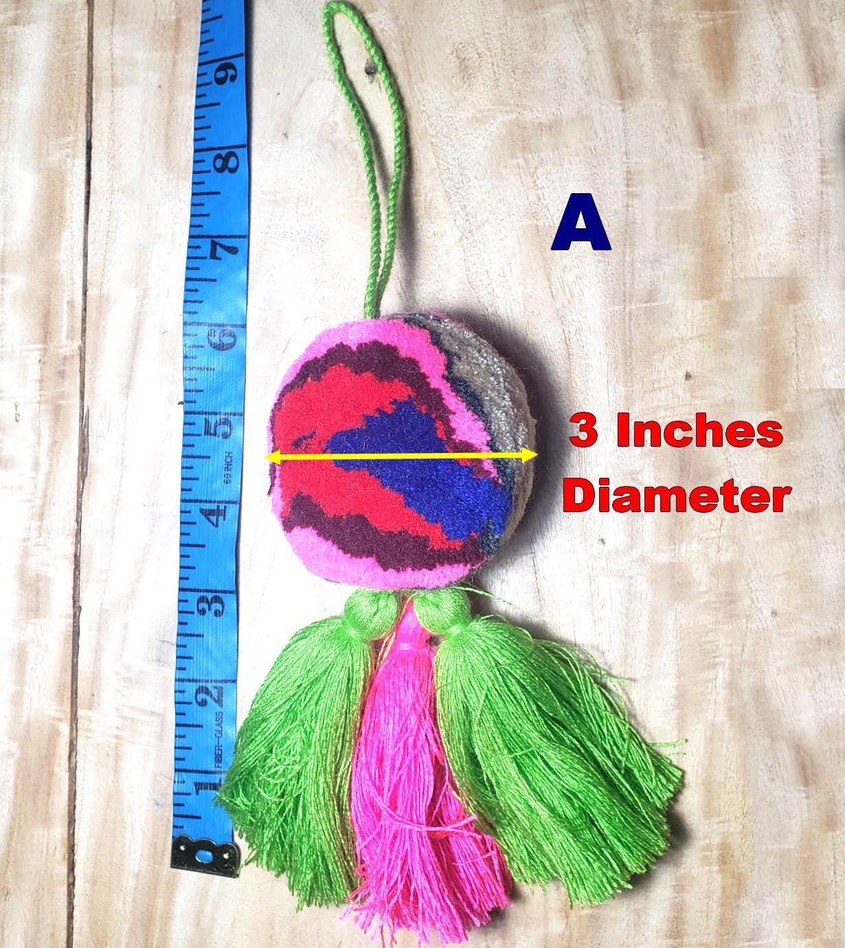 Guatemalan Handmade Wool POM TASSEL Hanging