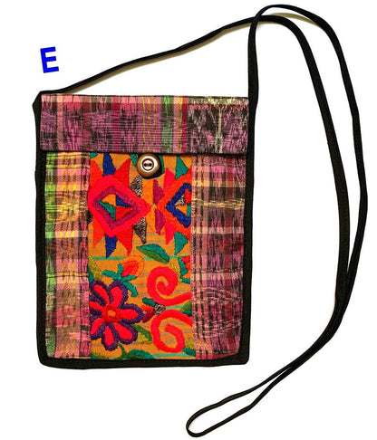 Guatemalan Huipil Crossbody Purse, Handcrafted Upcycled Traditional Fabric, Button Closure