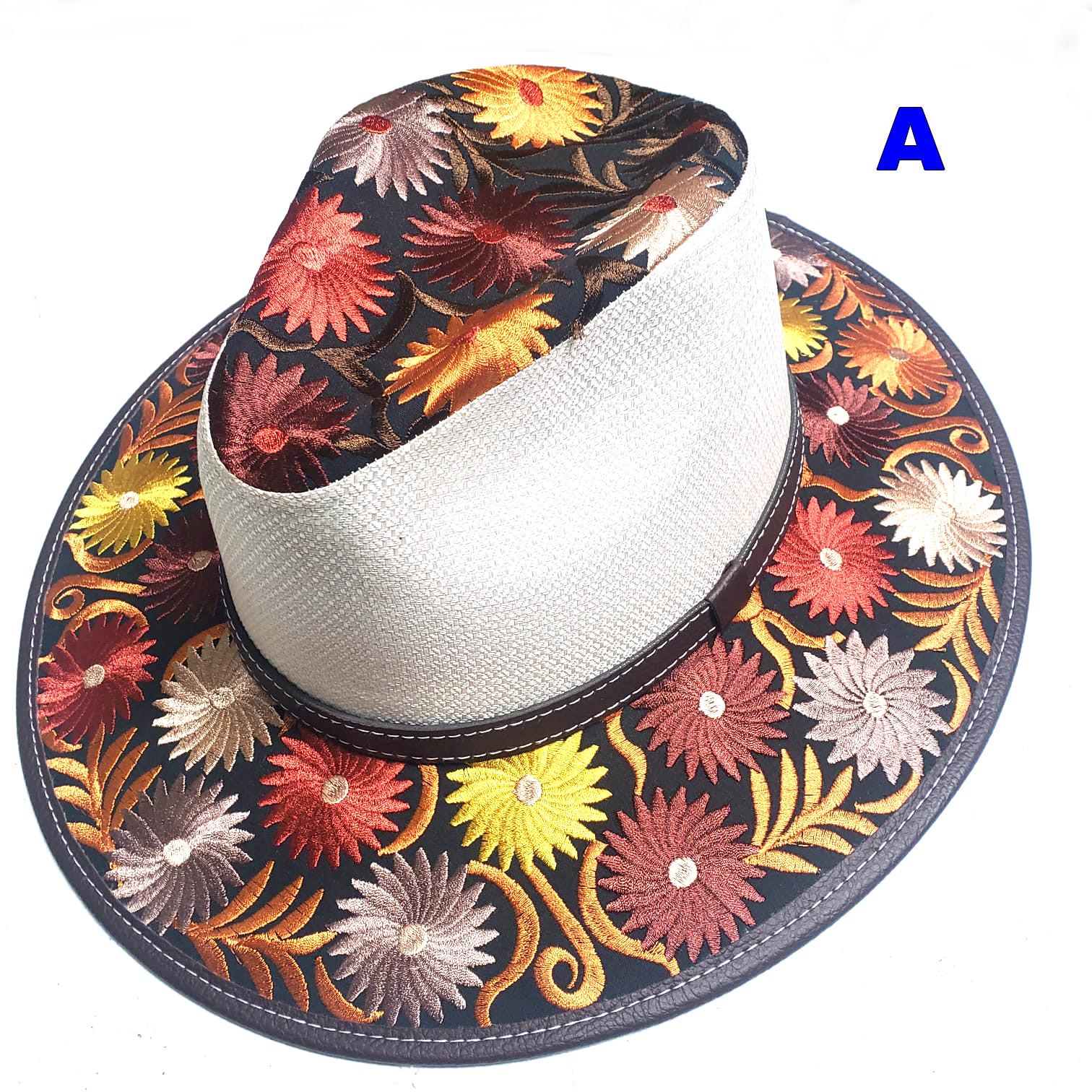 Guatemalan embroidery suede ladies hat