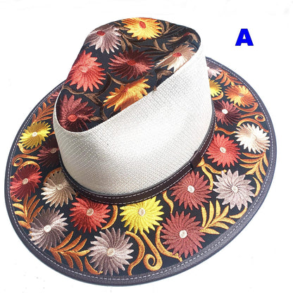 Guatemalan embroidery suede ladies hat