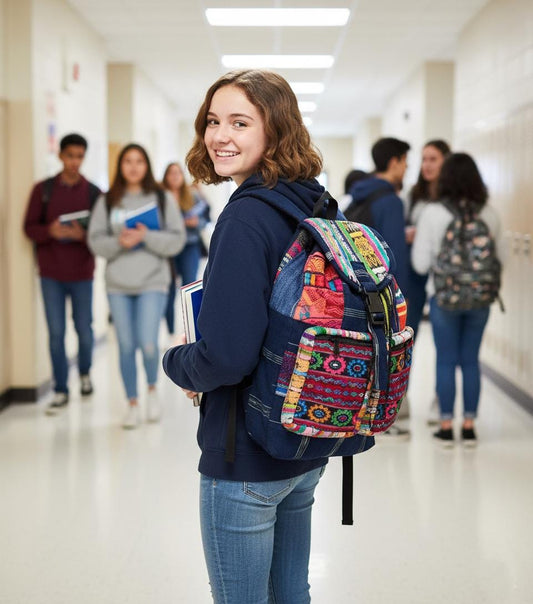Guatemalan Cotton Upcycled Patchwork BACKPACK Bag