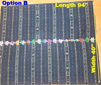 GUATEMALAN Nahuala Cotton IKAT Corte FABRIC Per Yard - Vintage Embroidered Hand Woven Fabric
