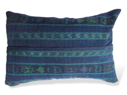 Guatemalan Hand-Embroidery - Floral- Pillow Case Cushion Cover 12x18 Indigo Red color