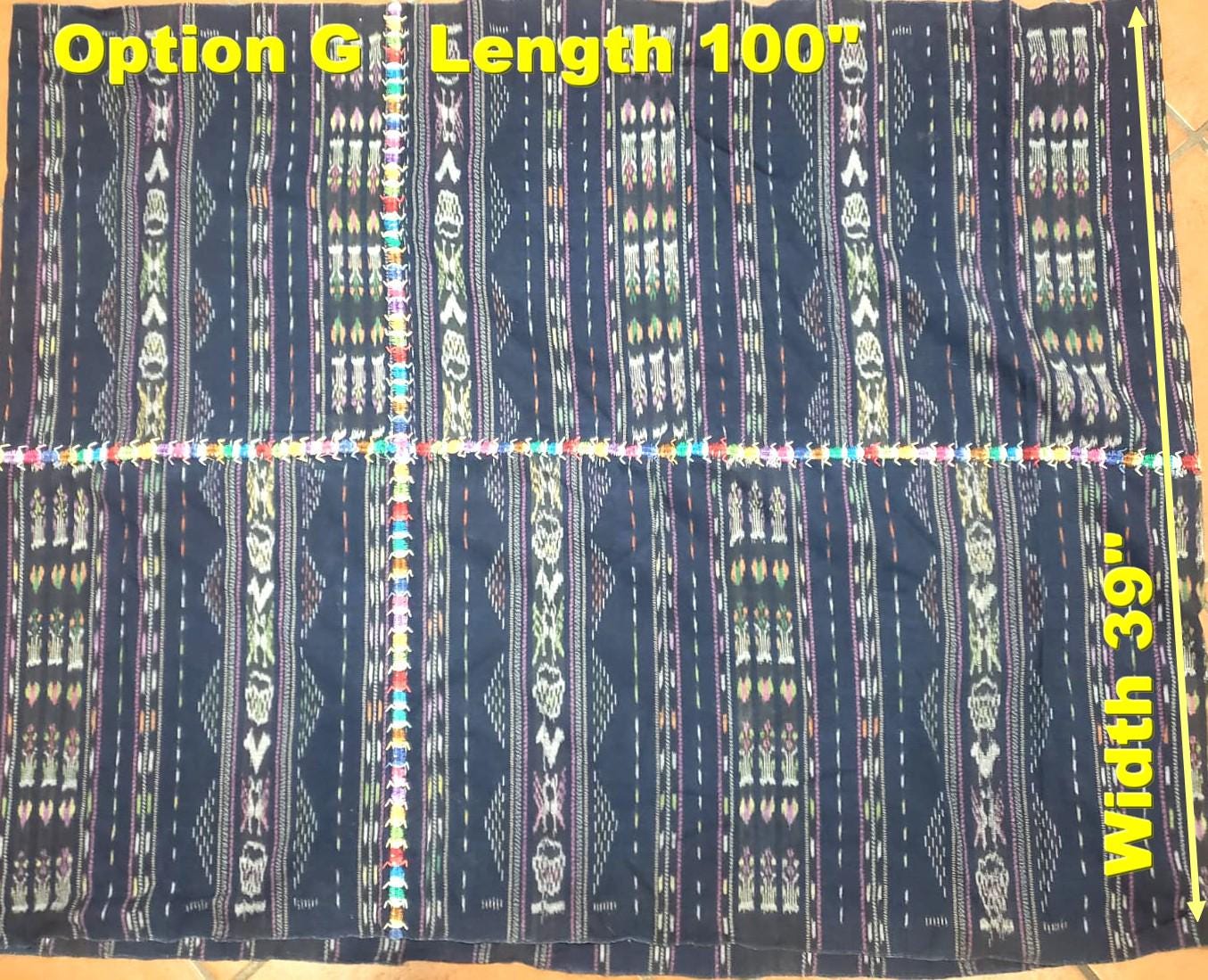 GUATEMALAN Nahuala Cotton IKAT Corte FABRIC Per Yard - Vintage Embroidered Hand Woven Fabric