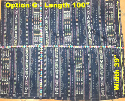 GUATEMALAN Nahuala Cotton IKAT Corte FABRIC Per Yard - Vintage Embroidered Hand Woven Fabric