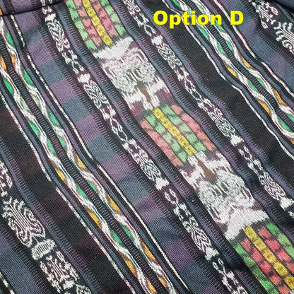 Guatemalan Unique Vintage IKAT SILK Fabric Per Yard- Hand Woven Ethnic Textile -