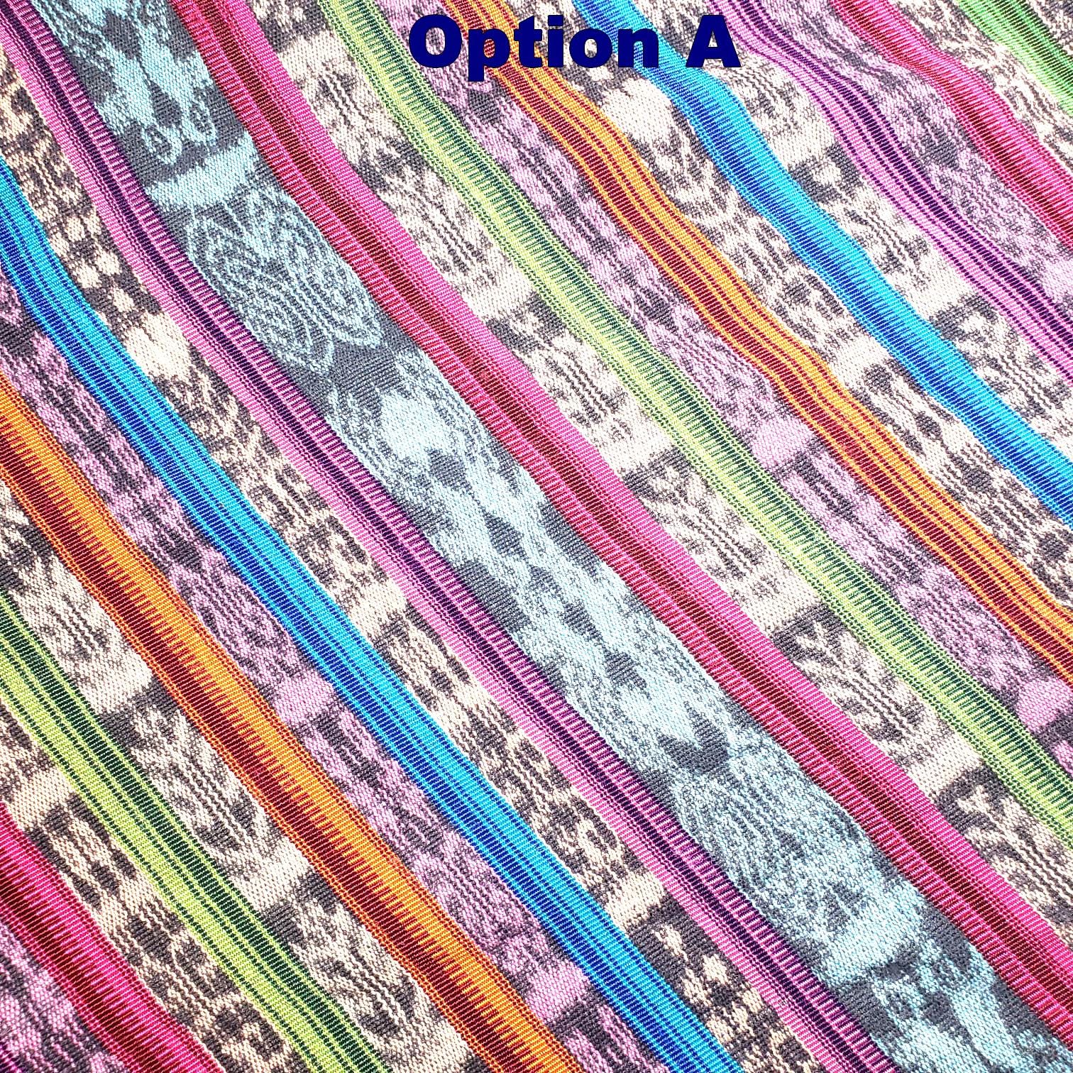 Guatemalan Unique Vintage IKAT SILK Fabric Per Yard- Hand Woven Ethnic Textile -