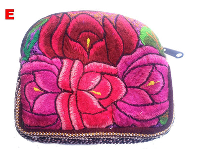 Guatemala HUIPIL Cotton Padded COIN Holder PURSE Bag Available In Multiple Options - Floral Colorful Medium Coin Purse