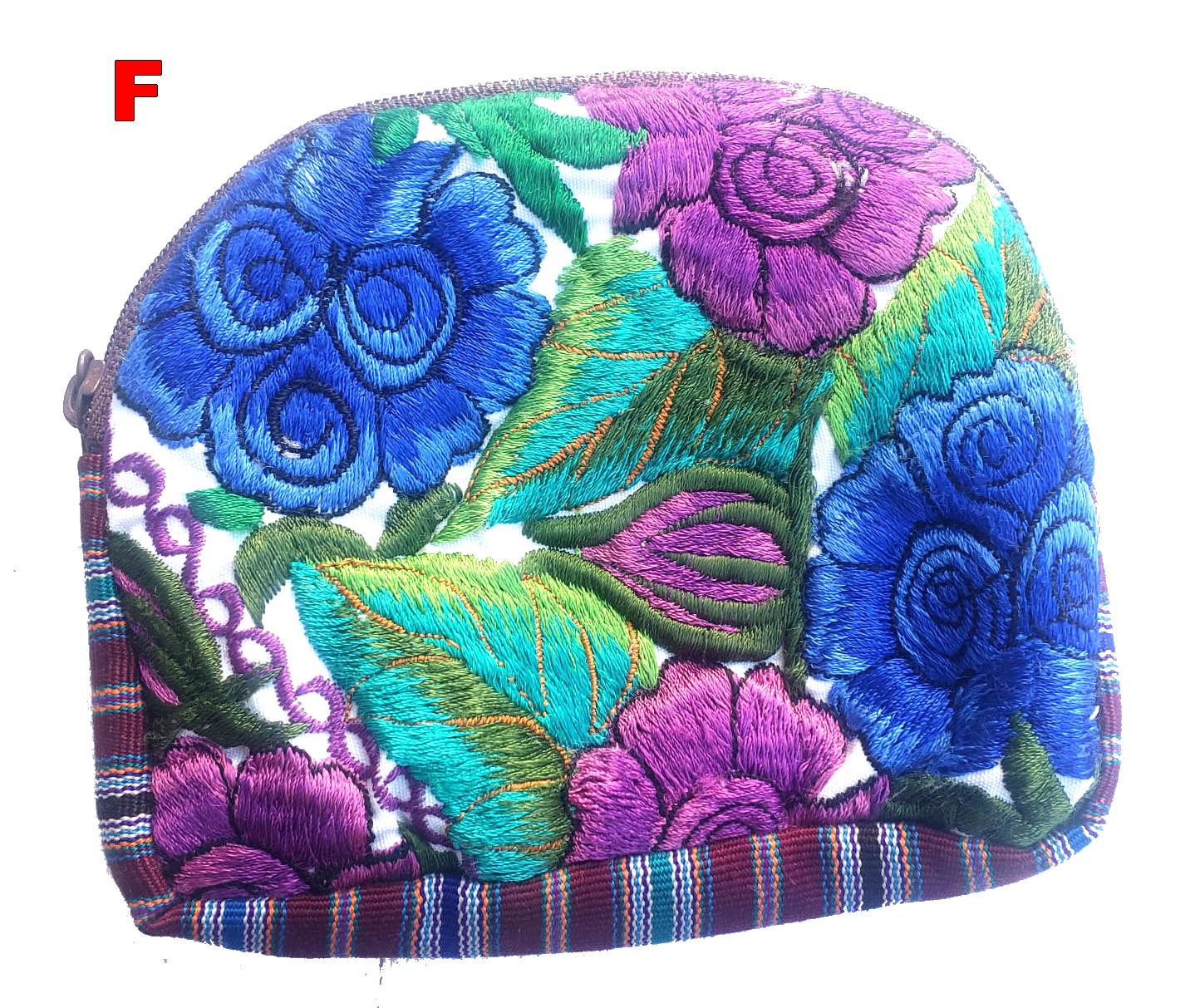 Guatemala HUIPIL Cotton Padded COIN Holder PURSE Bag Available In Multiple Options - Floral Colorful Medium Coin Purse