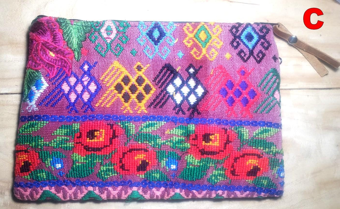 Guatemalan UPCYCLED huipil PURSE, Make Up Bag, HUIPIL Pouch