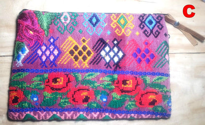 Guatemalan UPCYCLED huipil PURSE, Make Up Bag, HUIPIL Pouch